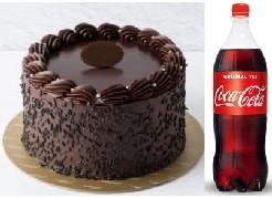 Tatlı ve Ferah İkili Çikolatalı Pasta ve 1 Litre Kola